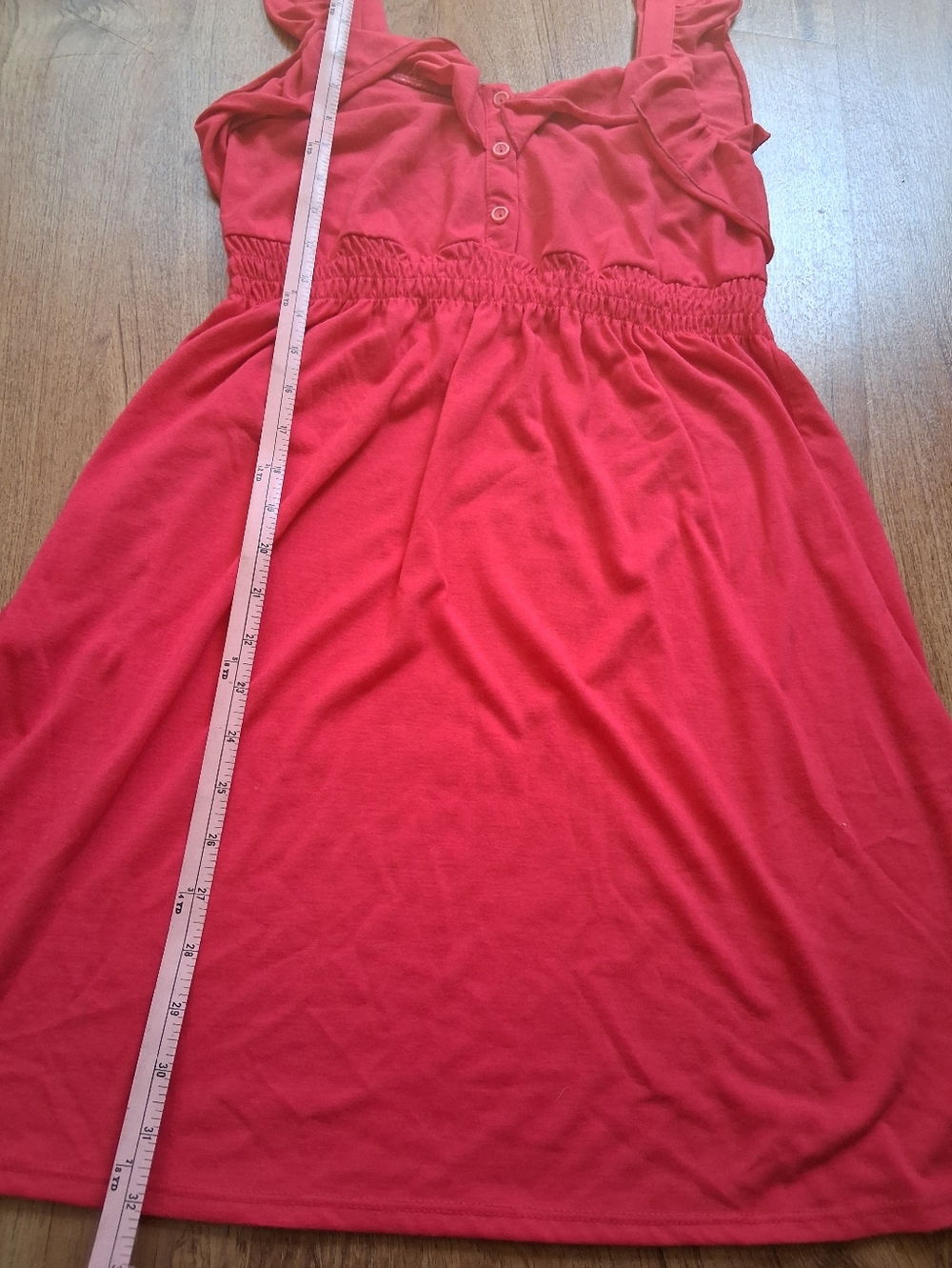 Red Ruffle Strap Sundress - Picture 7 of 8